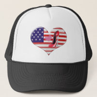 USA Heart Flag and Corkscrew Red Stiletto Shoe