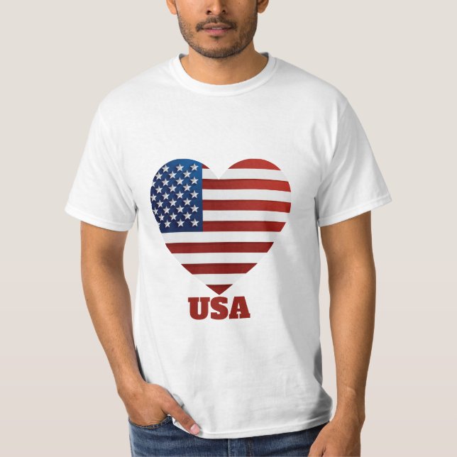 USA Heart Flag T-Shirt (Front)