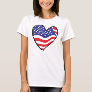 USA Heart Stars and Stripes T-Shirt