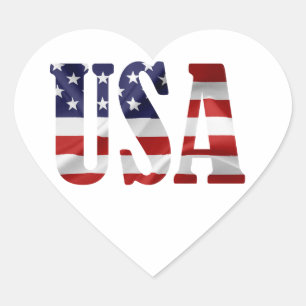 USA HEART STICKER