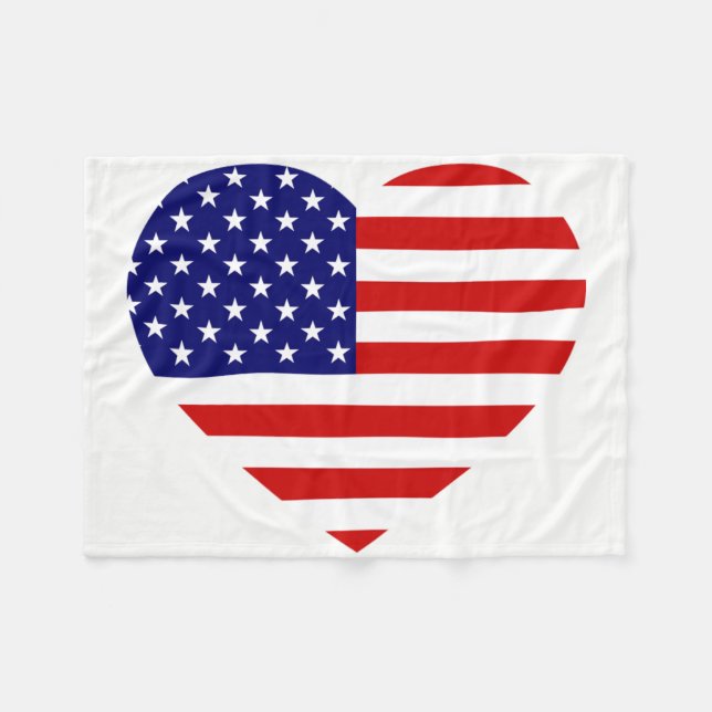 USA Heartflag fbcnt Fleece Blanket (Front (Horizontal))
