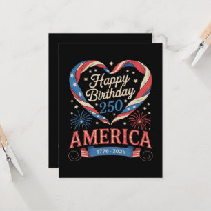 USA Hearts 1776 2026 July 250th Birthday USA Invitation