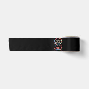 USA Hearts 1776 2026 July 250th Birthday USA Satin Ribbon