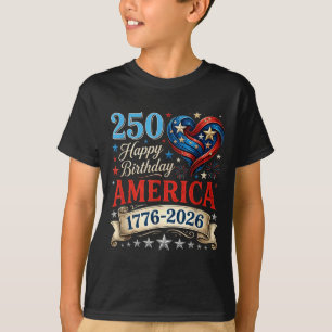 USA Hearts 1776 2026 July 4th 250th Birthday USA T-Shirt
