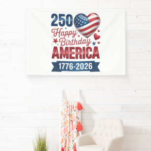 USA Hearts 1776 2026 July 4th Banner