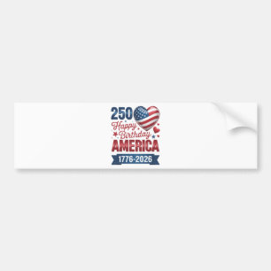 USA Hearts 1776 2026 July 4th Bumper Sticker