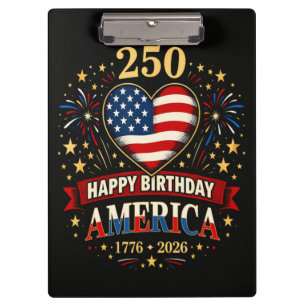 Usa Hearts 1776 2026 July 4Th Clipboard