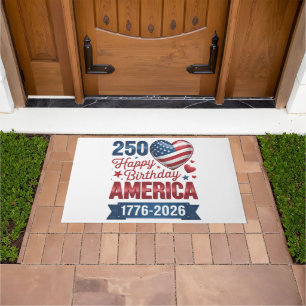 USA Hearts 1776 2026 July 4th Doormat