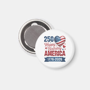 USA Hearts 1776 2026 July 4th  Magnet