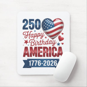 USA Hearts 1776 2026 July 4th Mouse Pad