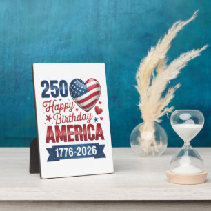 USA Hearts 1776 2026 July 4th Plaque
