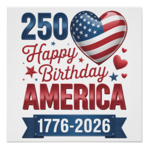 USA Hearts 1776 2026 July 4th Poster
