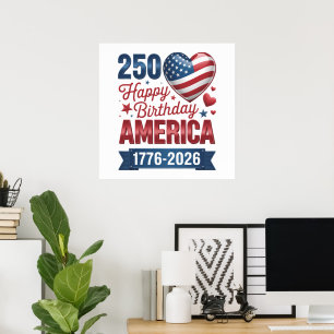 USA Hearts 1776 2026 July 4th Poster
