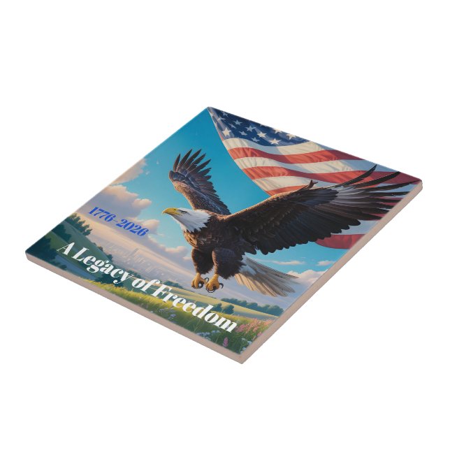 USA Heritage Eagle & Flag 250 Years Anniversary Tile (Side)