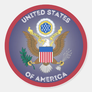 USA Heritage Emblem Classic Round Sticker