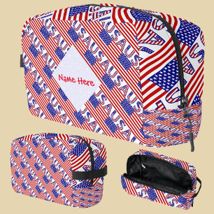 USA Heritage Flag Personalised Travel Dopp Kit