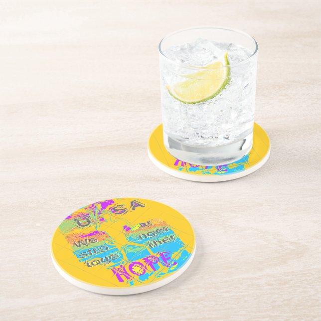 USA Hillary Hope Stronger Together Coaster (Side)