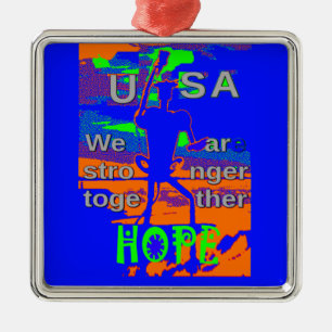 USA Hillary Hope We Are Stronger Together Metal Tree Decoration