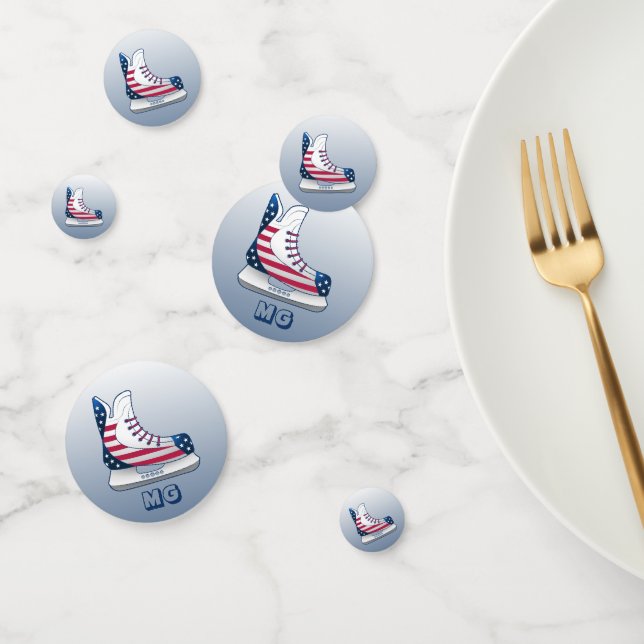 USA Hockey Skates Monogram Confetti (Group)