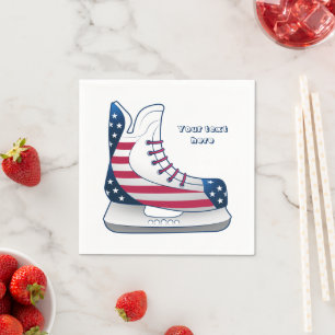 USA Hockey Skates Napkin