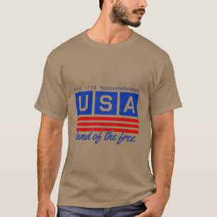 USA Home of the Free Patriot T-Shirt - Vintage USA