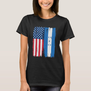 USA Honduras Half american Flag Roots T-Shirt