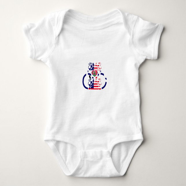 USA Hope Beautiful Amazing National Flag Design Ar Baby Bodysuit (Front)