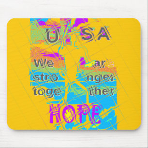 USA Hope: Colourful Textured Design Mouse Pad
