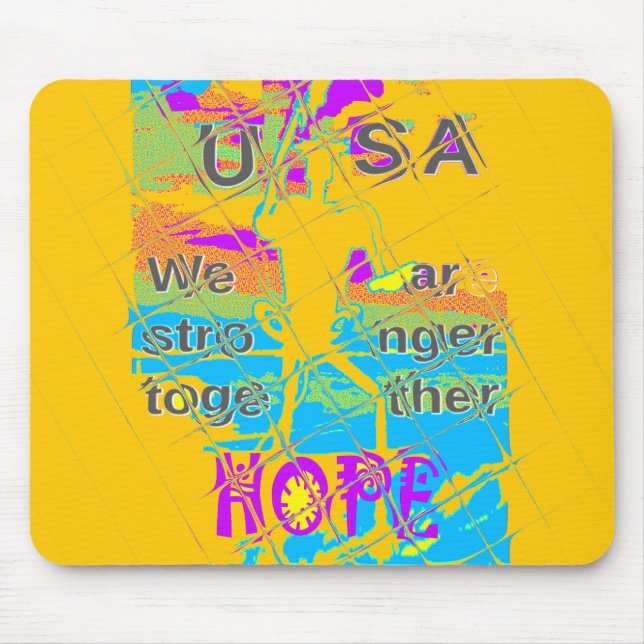 USA Hope: Colourful Textured Design Mouse Pad (Front)