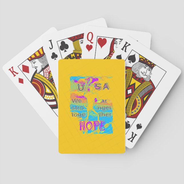 USA Hope: Colourful Textured Design Playing Cards (Back)