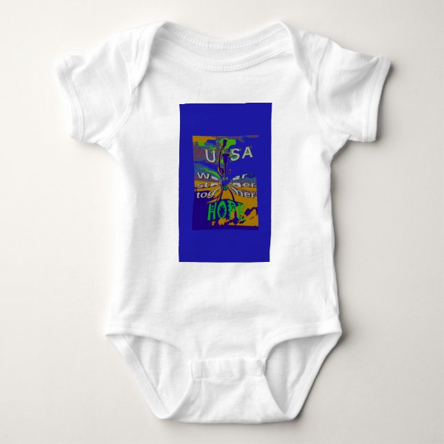USA Hope Message Art Print Baby Bodysuit (Front)