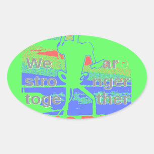 USA Hope: Neon Lemon & Orange Art Oval Sticker