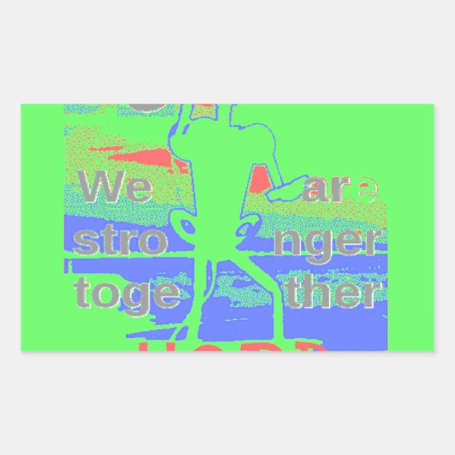 USA Hope: Neon Lemon & Orange Art Rectangular Sticker (Front)