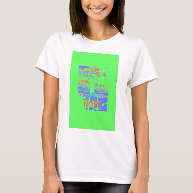 USA Hope: Neon Lemon & Orange Art T-Shirt (Front)