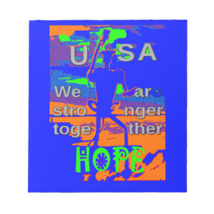 USA Hope Strong Together - A Patriotic Tapestry Notepad