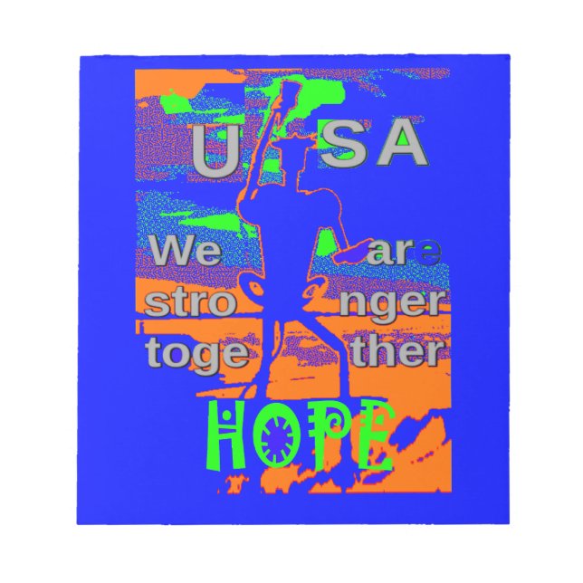 USA Hope Strong Together - A Patriotic Tapestry Notepad (Front)