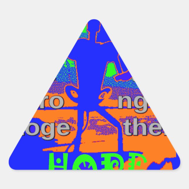 USA Hope Strong Together - A Patriotic Tapestry Triangle Sticker (Front)