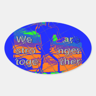 USA Hope: Stronger Together Patriotic Design Oval Sticker