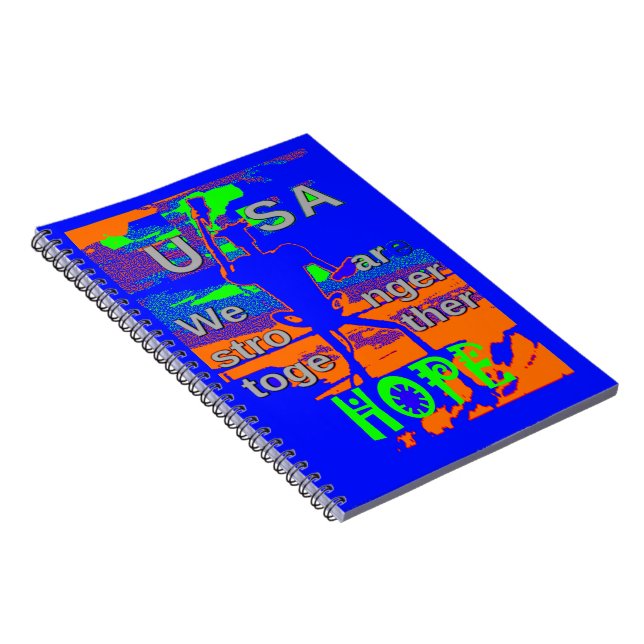 USA Hope: Stronger Together Unity Art Spiral Notebook (Right Side)