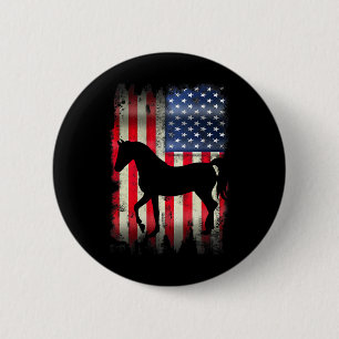 Usa Horse Vintage American Flag Funny Animal T Shi 6 Cm Round Badge
