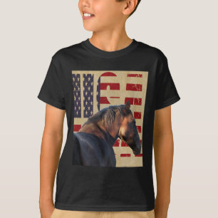 Usa Horse Western Wear Horseback Riding T-Shirt