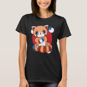 USA Ice Cream 4th Of July Cute Red Panda Veteran T-Shirt