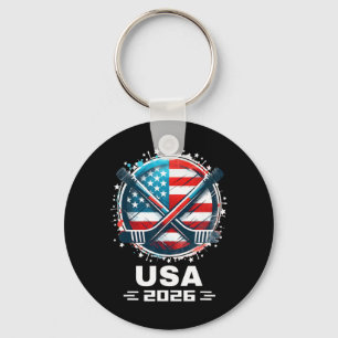 Usa Ice Hockey Lovers 2026 Hockey Fans Gifts Key Ring