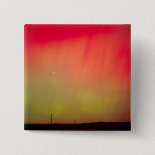 USA, Idaho. Aurora borealis, northern lights at 2 15 Cm Square Badge