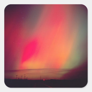 USA, Idaho. Aurora borealis, northern lights at Square Sticker