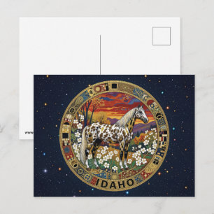USA Idaho state symbols Postcard