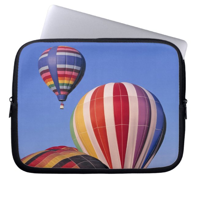USA, Idaho, Teton Valley. Colourful hot-air Laptop Sleeve (Front)