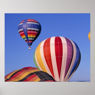 USA, Idaho, Teton Valley. Colourful hot-air Poster