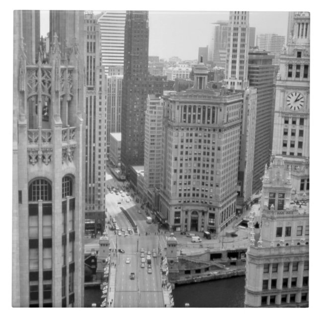 USA, IL, Chicago, Loop from Hotel Tile (Front)