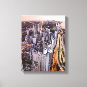 USA, Illinois, Chicago, Aerial view of Lake Canvas Print